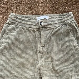 Zara kids Textured Corduroy Trousers in Stone